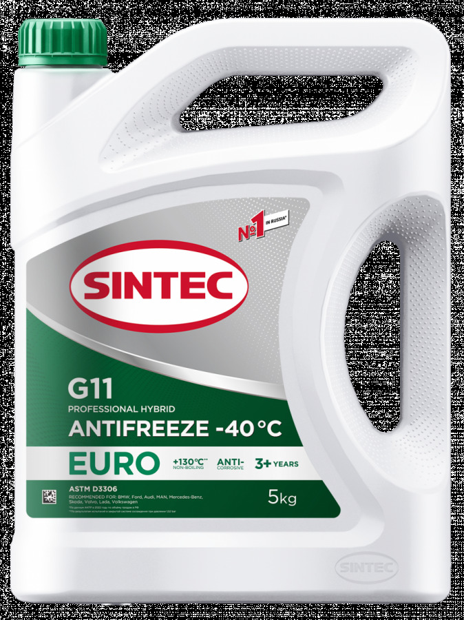 SINTEC ANTIFREEZE EURO G11 GREEN (-40), 5KG, артикул Mobil 990554