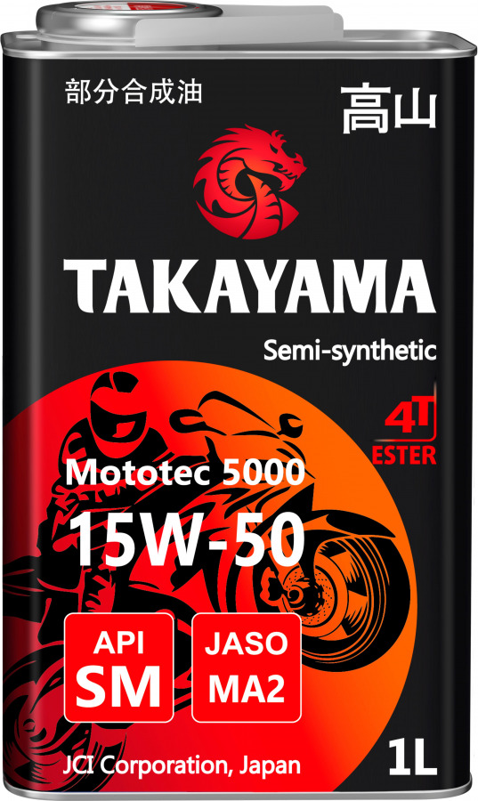 TAKAYAMA MOTOTEC 5000 4T SAE 15W-50 API SM JASO MA-2, 1L, артикул Mobil 605574