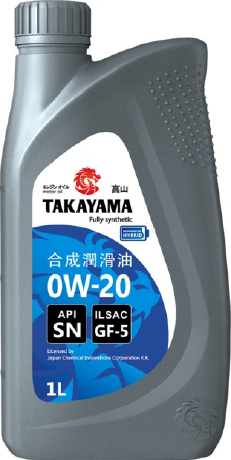 TAKAYAMA SAE  0W-20, ILSAC GF-5, API SN пластик, 12X1L, артикул Mobil 605553